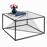 Журнальный стол черный с столешницей из прозрачного закаленного стекла Dynamics варинант исполнения - 2 | Loft Concept в Казани