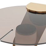 Дизайнерский журнальный стол с круглой столешницей из бронзированного стекла Honor Side Table варинант исполнения - 1 | Loft Concept в Казани