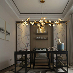 Люстра в виде золотой ветки с цветами и птичками Marvelous Garden варинант исполнения - 5 | Loft Concept в Казани