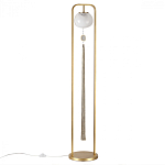 Торшер с шарообразным плафоном из белого стекла с подвеской из камня и длинной кисточкой Agatelle варинант исполнения - 1 | Loft Concept в Казани