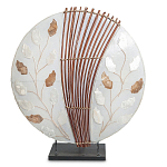 Настольная лампа из перламутра и дерева на подставке Indonesian Petal варинант исполнения - 2 | Loft Concept в Казани