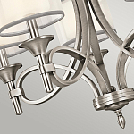 Люстра с белыми тканевыми абажурами в прозрачных стеклянных цилиндрах Kichler варинант исполнения - 8 | Loft Concept в Казани