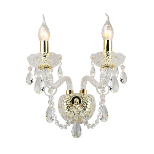 Хрустальное Бра Tears Золотое на две лампы