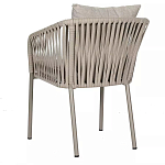 Стул серо-бежевый с декоративным плетением на спинке и подлокотниках Chair Weave варинант исполнения - 5 | Loft Concept в Казани