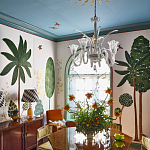 Обои с вышивкой ручной работы Mughal Trees Original colourway on linen варинант исполнения - 6 | Loft Concept в Казани