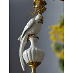 Подсвечник белый Попугай из фарфора с бронзовыми элементами Eden Garden варинант исполнения - 6 | Loft Concept в Казани