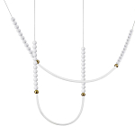 Подвесной светильник с 3-мя изогнутыми плафонами и белыми декоративными шариками PEARLS Suspension варинант исполнения - 1 | Loft Concept в Казани