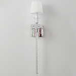 Бра с белым текстильным абажуром и хрустальными подвесками с декоративной кисточкой Lustre Reverie варинант исполнения - 7 | Loft Concept в Казани