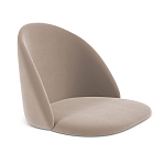 Барный стул со спинкой и металлической подставкой на 4-х деревянных ножках Бежевый Велюр Vendramin Chair варинант исполнения - 2 | Loft Concept в Казани