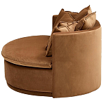 Кушетка круглая с обивкой из велюра коричневая Milky Brown Chair варинант исполнения - 3 | Loft Concept в Казани