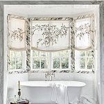 Обои с вышивкой ручной работы Moonlit Garden Original colourway on muslin варинант исполнения - 1 | Loft Concept в Казани