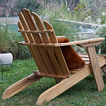 Уличное кресло из массива акации Adirondack Wooden Chair Natural варинант исполнения - 7 | Loft Concept в Казани