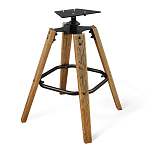 Барный стул со спинкой и мягкой обивкой с ромбами на 4-х деревянных ножках Бежевый Велюр Ava Charm варинант исполнения - 5 | Loft Concept в Казани