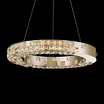 Люстра золотая в форме кольца с мозаичным хрустальным оформлением Sparks of Crystal варинант исполнения - 2 | Loft Concept в Казани