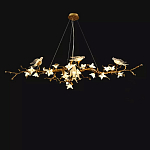 Люстра в виде золотой ветки с цветами и птичками Marvelous Garden варинант исполнения - 9 | Loft Concept в Казани