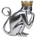 Статуэтка обезьяна в короне серебряная Golden Monkey варинант исполнения - 2 | Loft Concept в Казани