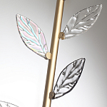 Бра с золотистой вертикальной трубкой и декоративными прозрачными листьями из стекла Sylva  варинант исполнения - 6 | Loft Concept в Казани