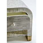 Тумбочка прикроватная с ящиком Tofino White Bone Inlay  Bedside Cabinet   варинант исполнения - 2 | Loft Concept в Казани