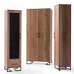 Шкаф-витрина в стиле лофт с чёрной стеклянной дверью Urban Style Space 2 варинант исполнения - 4 | Loft Concept в Казани