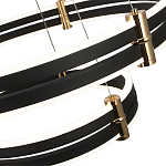 Люстра светодиодная с 3-мя плафонами в форме колец из акрила и алюминия с пультом для регулировки света Ring Horizontal Anthracite варинант исполнения - 2 | Loft Concept в Казани