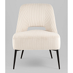 Кресло лаунж Бостон велюр рельефный молочный на черных ножках варинант исполнения - 4 | Loft Concept в Казани