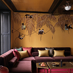 Обои с вышивкой ручной работы Étienne Original colourway on wool sateen варинант исполнения - 2 | Loft Concept в Казани