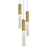 Подвесной светильник латунь Dew Drops Tube Brass Trio Hanging Lamp варинант исполнения - 1 | Loft Concept в Казани