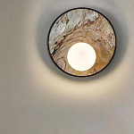 Бра круглое с каменным диском в металлической раме Sandstone Painting варинант исполнения - 4 | Loft Concept в Казани