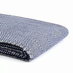 Плед из шерсти мериноса темно-синего цвета 130×180 см Indigo Waves варинант исполнения - 3 | Loft Concept в Казани