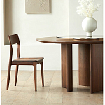 Стол обеденный круглый с двойной столешницей Walnut Wood Table варинант исполнения - 1 | Loft Concept в Казани