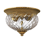 Потолочный светильник цвета латунь с прозрачным рифленым плафоном в форме чаши Hinkley варинант исполнения - 5 | Loft Concept в Казани