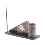 Настольный письменный набор из яшмы с часами Manager Organizer варинант исполнения - 2 | Loft Concept в Казани