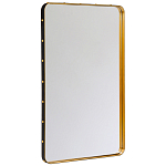 Зеркало прямоугольное в металлической раме с кожаной отделкой Loft in Reflection варинант исполнения - 1 | Loft Concept в Казани