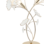 Настольная лампа с изогнутыми золотыми ветвями и белыми лепестками Wintery flovers варинант исполнения - 1 | Loft Concept в Казани