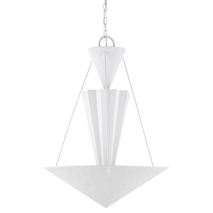 Люстра светодиодная белая геометрической формы с рифленым плафоном White Geometric Lamps