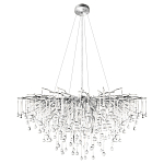 Люстра подвесная с прозрачными стеклянными подвесками в форме капель Диаметр 100 см Droplet Chandelier варинант исполнения - 12 | Loft Concept в Казани