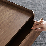 Прикроватный деревянный столик с 2-мя ящиками Moon Walnut Furniture варинант исполнения - 9 | Loft Concept в Казани