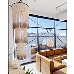 Люстра круглая трехъярусная из бахромы Milk Gradient Braided Fringe варинант исполнения - 3 | Loft Concept в Казани