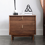 Прикроватный деревянный столик с ящиками Moon Walnut Furniture варинант исполнения - 2 | Loft Concept в Казани