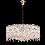 Люстра круглая с хрустальными подвесками на серебряном каркасе Roul Crystal Light варинант исполнения - 7 | Loft Concept в Казани