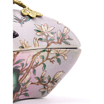 Шкатулка фиолетового цвета с рисунком бабочек и крышкой с фигуркой птицы на ветке Eden Garden варинант исполнения - 5 | Loft Concept в Казани