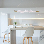 Люстра горизонтальная с волнистым белым плафоном Golden Swirl варинант исполнения - 11 | Loft Concept в Казани