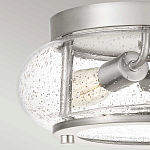 Потолочный светильник цвета никель с плафоном из прозрачного фактурного стекла Quoizel варинант исполнения - 2 | Loft Concept в Казани