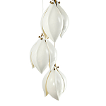 Подвесной светильник светодиодный с 6-ю белыми плафонами в виде цветов Flower Light Gold варинант исполнения - 3 | Loft Concept в Казани