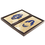 Нарды настольные из натурального камня лазурит и долерит Backgammon from Stone варинант исполнения - 14 | Loft Concept в Казани