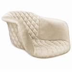 Барный стул со спинкой и подлокотниками на 4-х деревянных ножках Кремовый Велюр Ava Charm варинант исполнения - 2 | Loft Concept в Казани