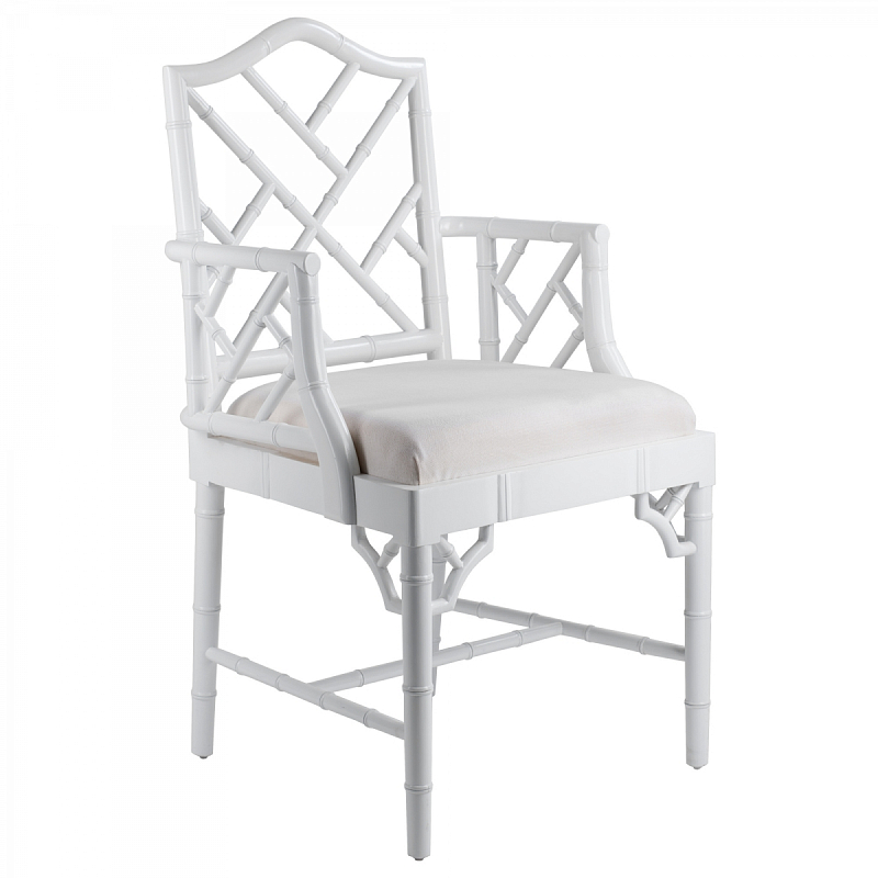 White Chippendale Arm Chair Белый в Казани | Loft Concept 