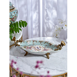 Блюдо овальное из голубого фарфора с ручками в виде бабочек и цветочным рисунком Blue Garden варинант исполнения - 6 | Loft Concept в Казани