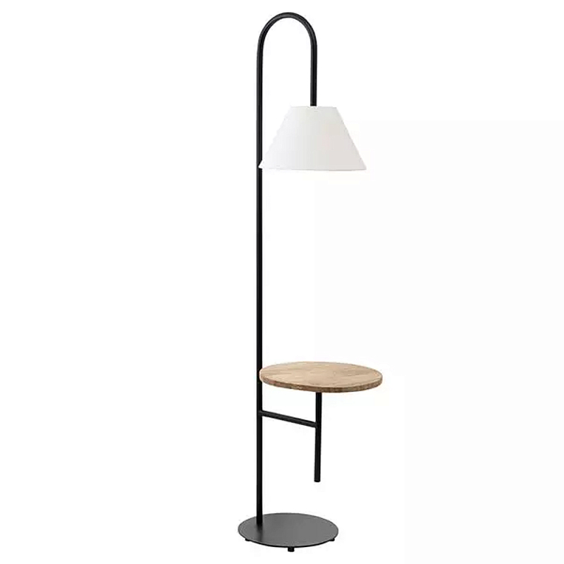 Торшер с полкой для хранения Floor Lamp with Storage Shelf Белый Черный в Казани | Loft Concept 