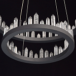 Люстра с двумя кольцами черного цвета с хрустальными элементами QUARTZ CRYSTAL варинант исполнения - 10 | Loft Concept в Казани